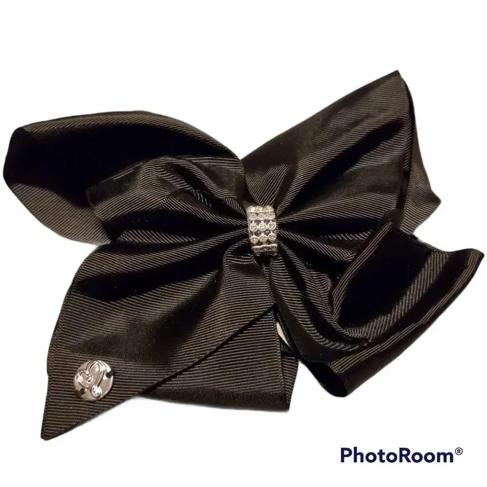 GIRLS Black Rhinestone Hair Bow